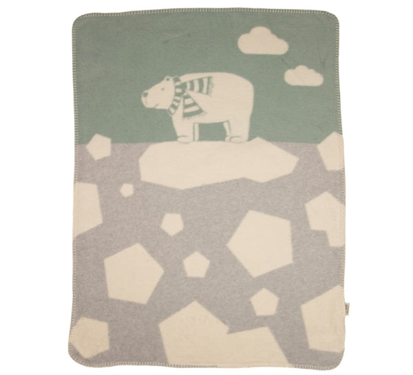 Baby- und Kinderdecke Mila "Eisbär", Kuscheldecke, Hellgrün