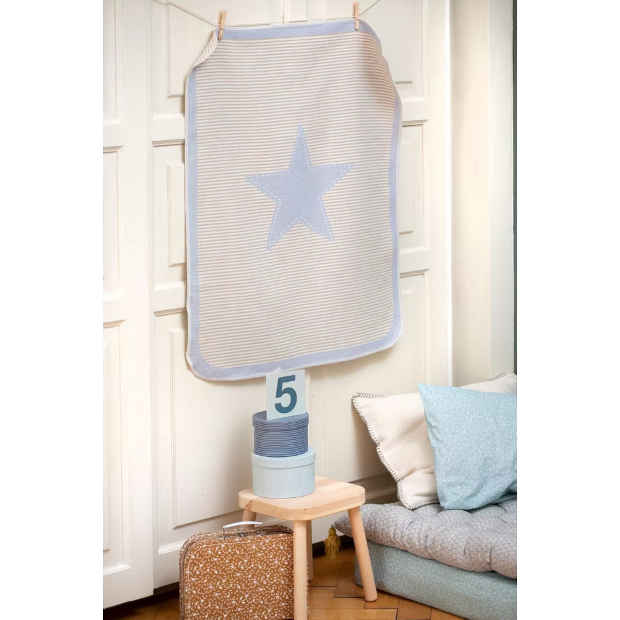 Babydecke Juwel "Stern", Kuscheldecke, Blau