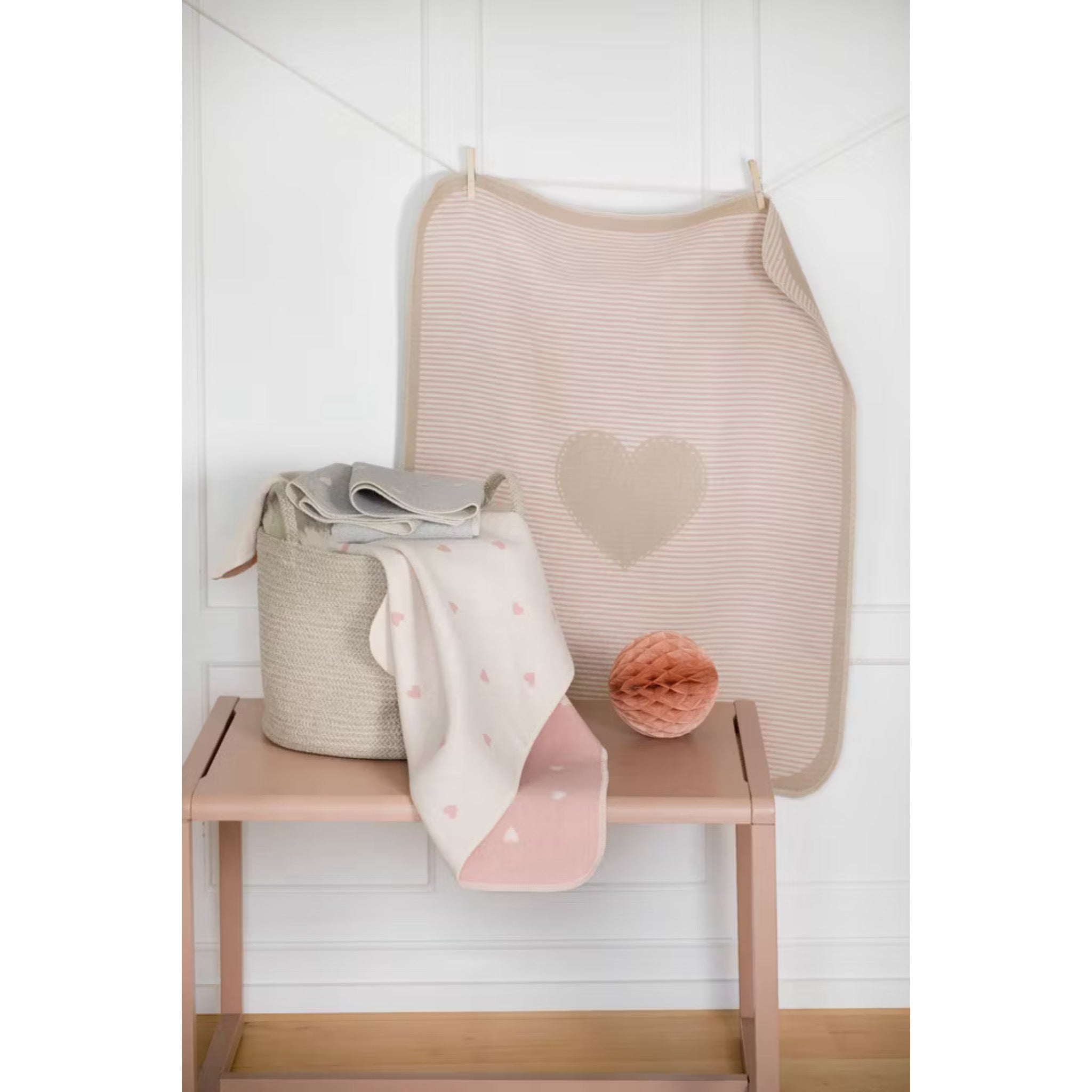 Babydecke Juwel "Herz", Kuscheldecke, Rosa