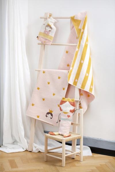 Baby- und Kinderdecke Lena "Prinzessin", Baumwolldecke mit Stickerei, Altrosa