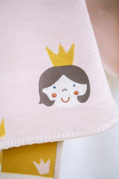 Baby- und Kinderdecke Lena "Prinzessin", Baumwolldecke mit Stickerei, Altrosa