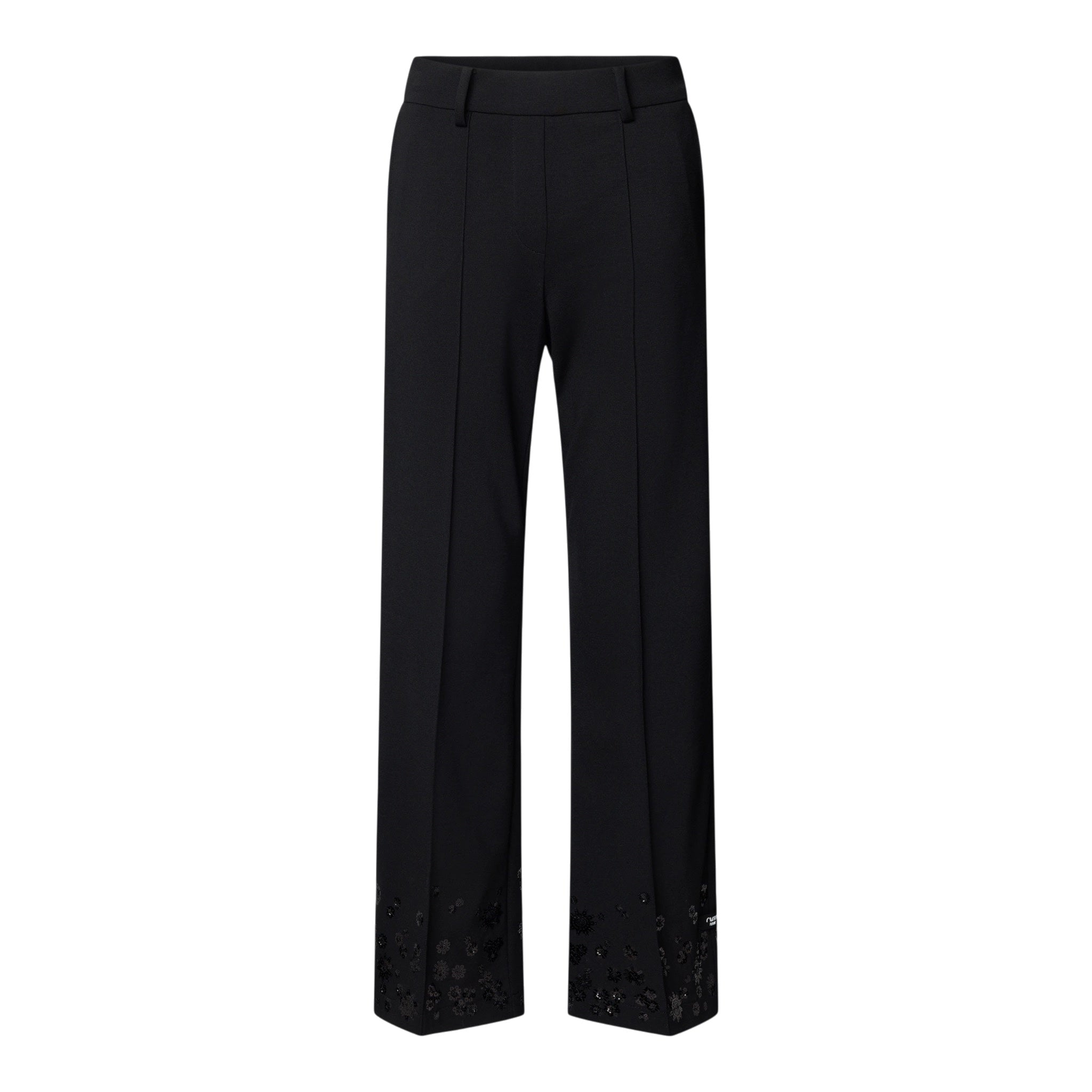 Cambio Hose Francoise cropped schwarz mit Pailletten-Applikation