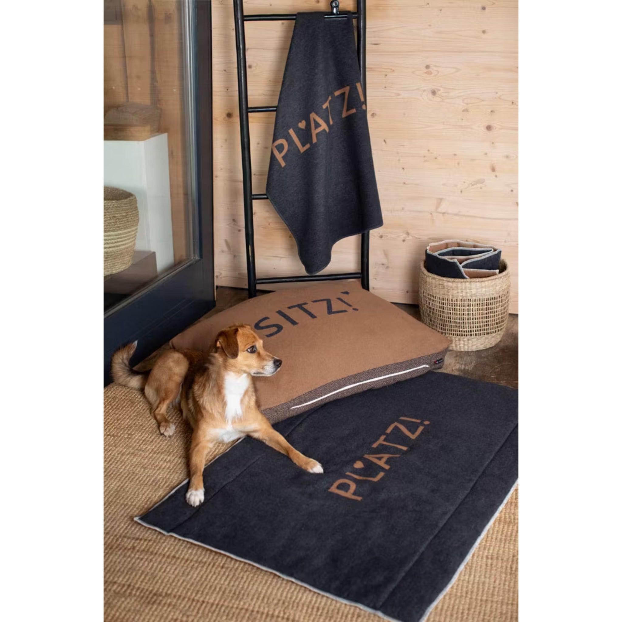 Haustierdecke "Platz!", Kuscheldecke, Anthrazit