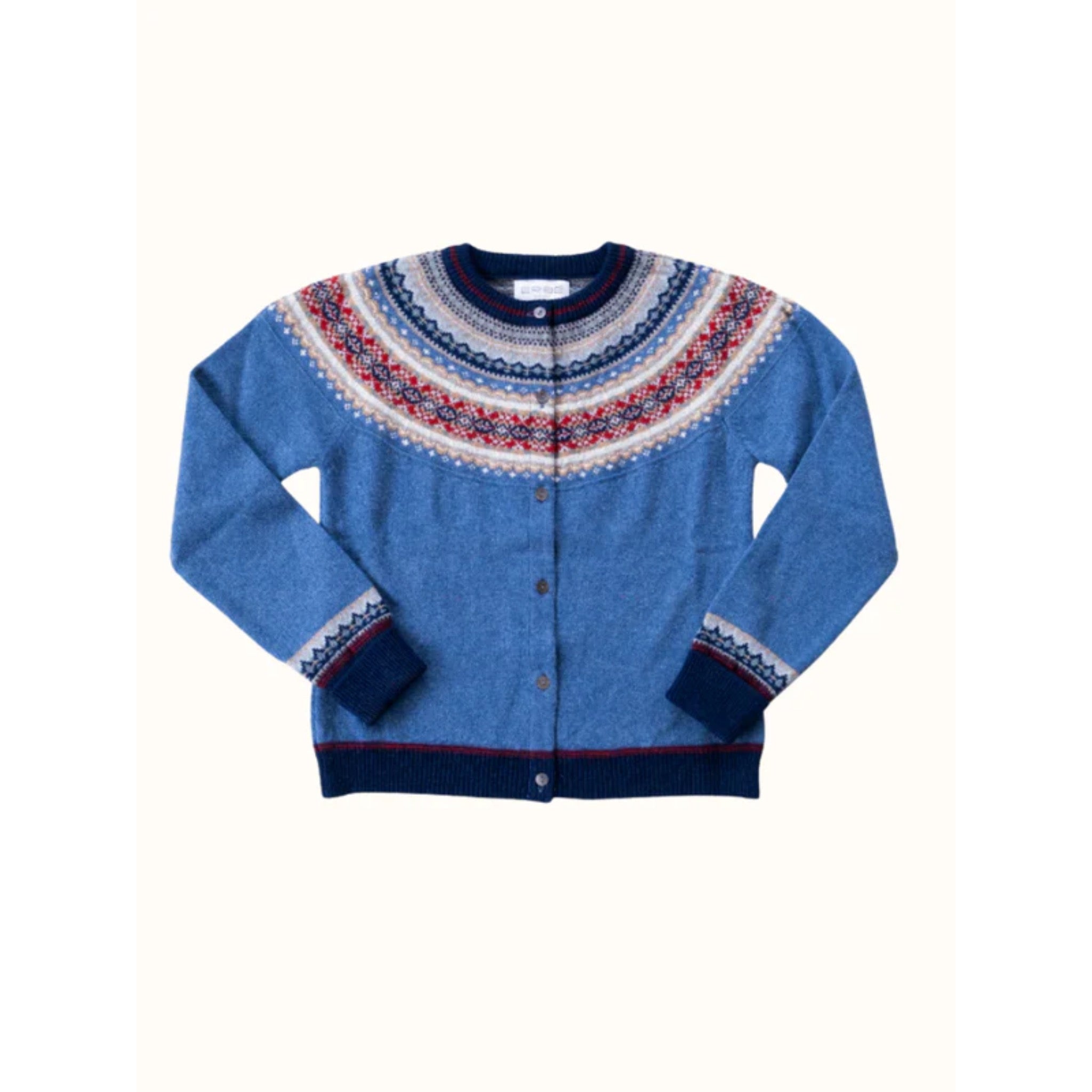ERIBE Fair-Isle-Cardigan aus 100% Merinowolle