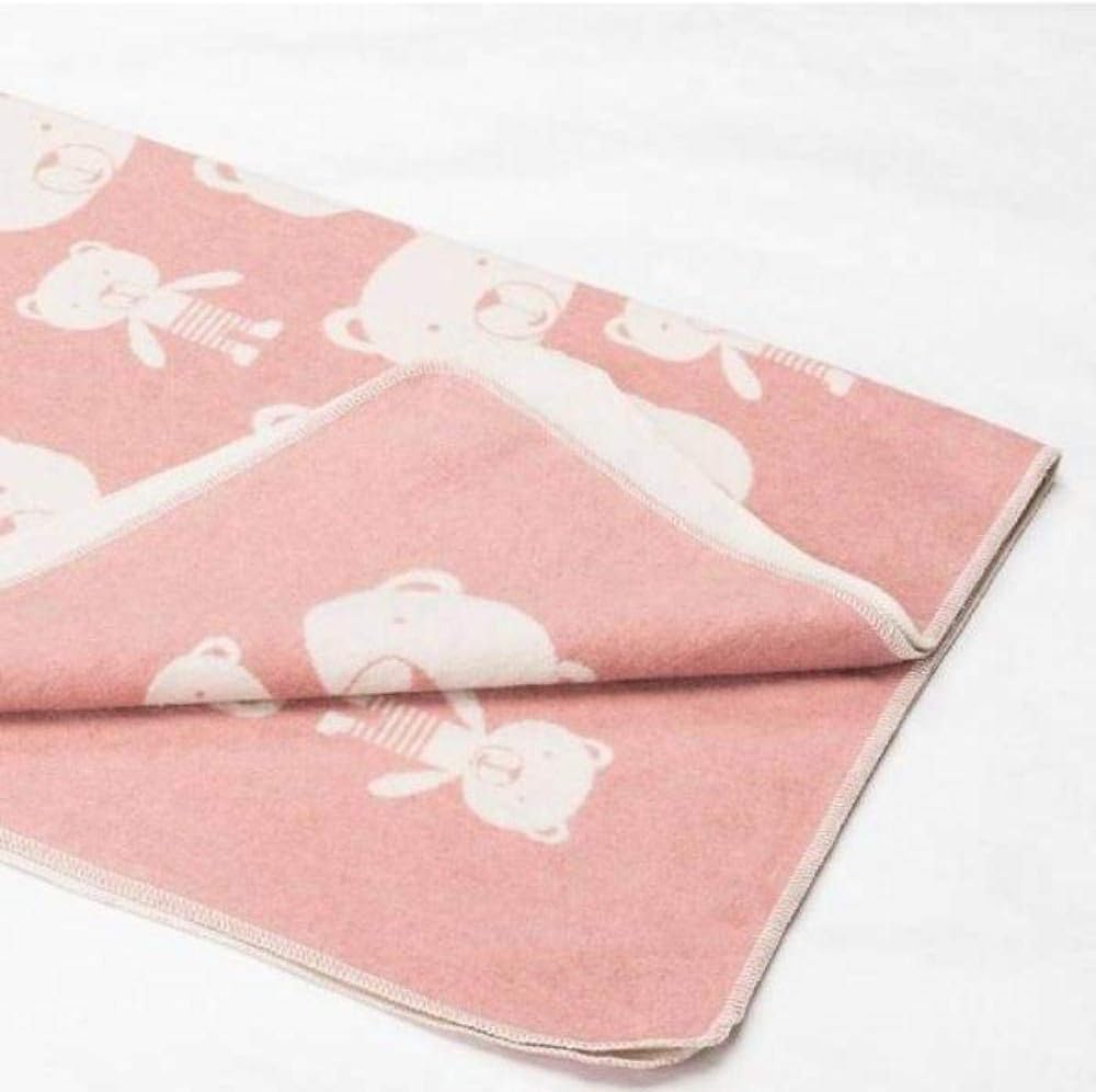 Baby- und Kinderdecke Juwel "Bärenköpfe allover", Kuscheldecke, Rosa