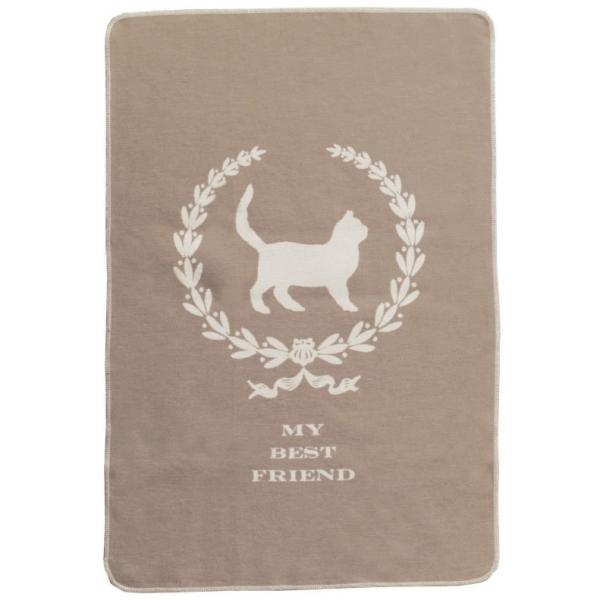 Haustierdecke "Katzensilhoutten", Kuscheldecke, Beige