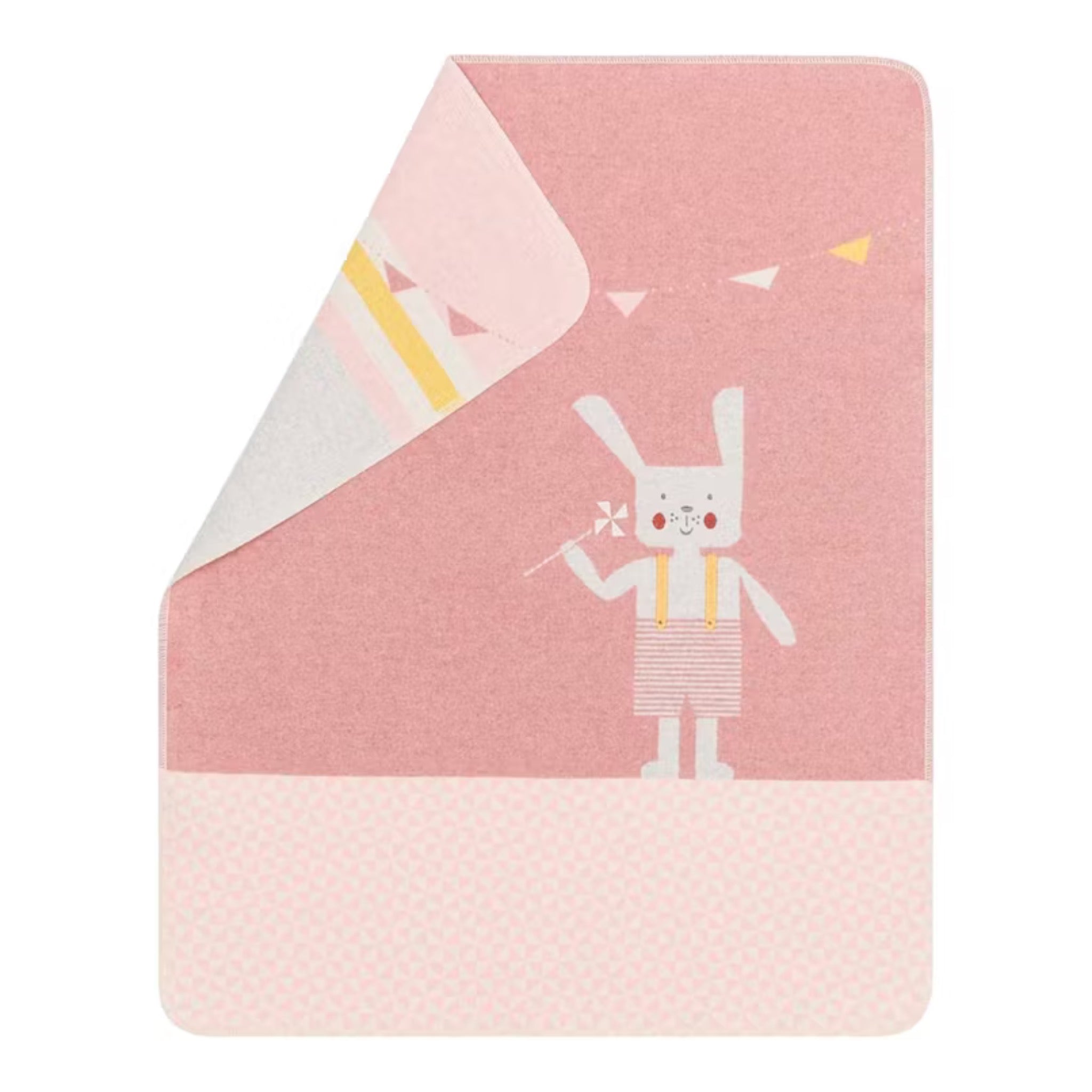 Babydecke Juwel "Hase" mit Stickerei, Kuscheldecke, Rosa
