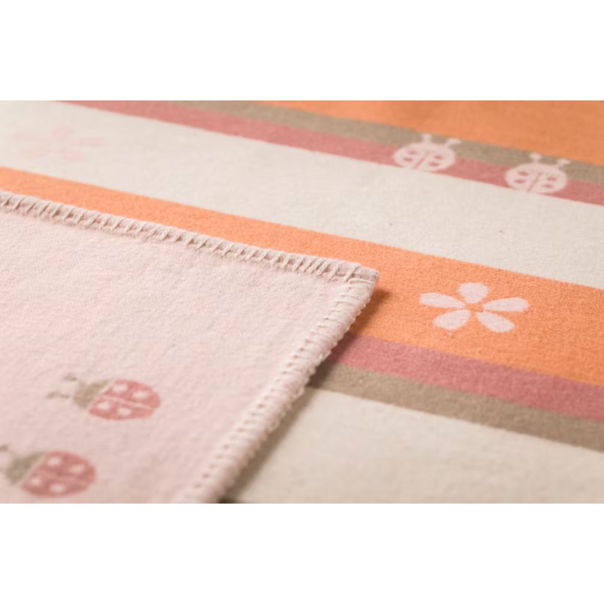 Baby- und Kinderdecke Lena "Käfer" Baumwolldecke, Kuscheldecke, Rosa