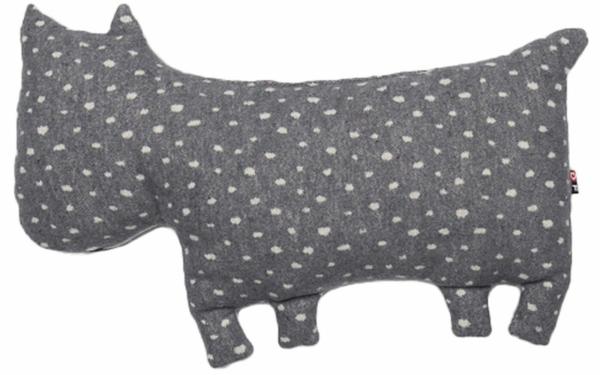 Juwel Kinder-Kissen "Hund", Kuschelkissen, Grau