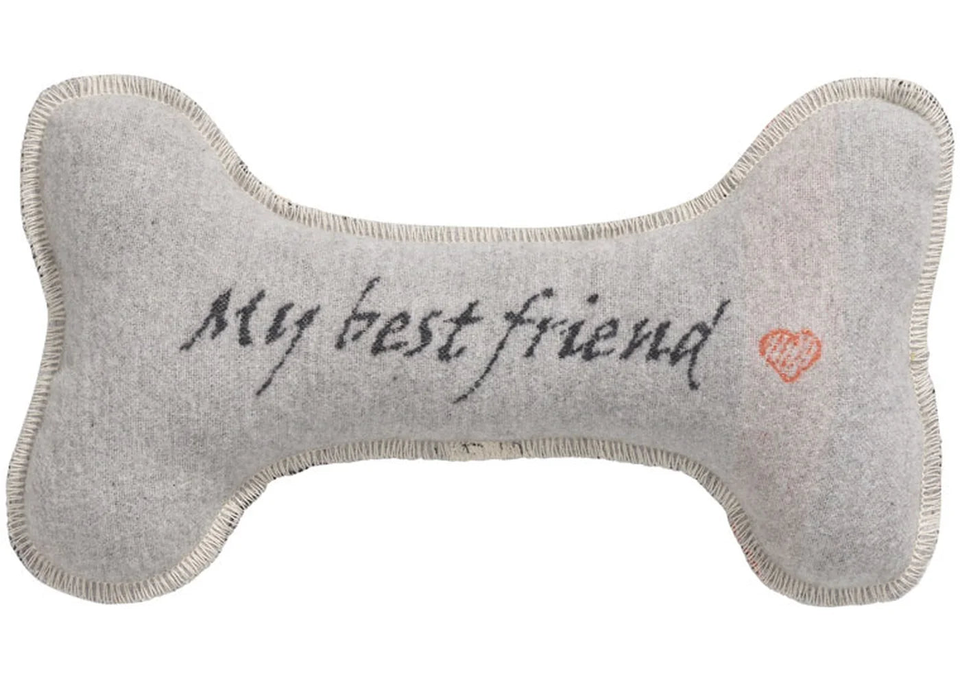 Hundeknochen "My best friend", Spielkissen, Hellgrau