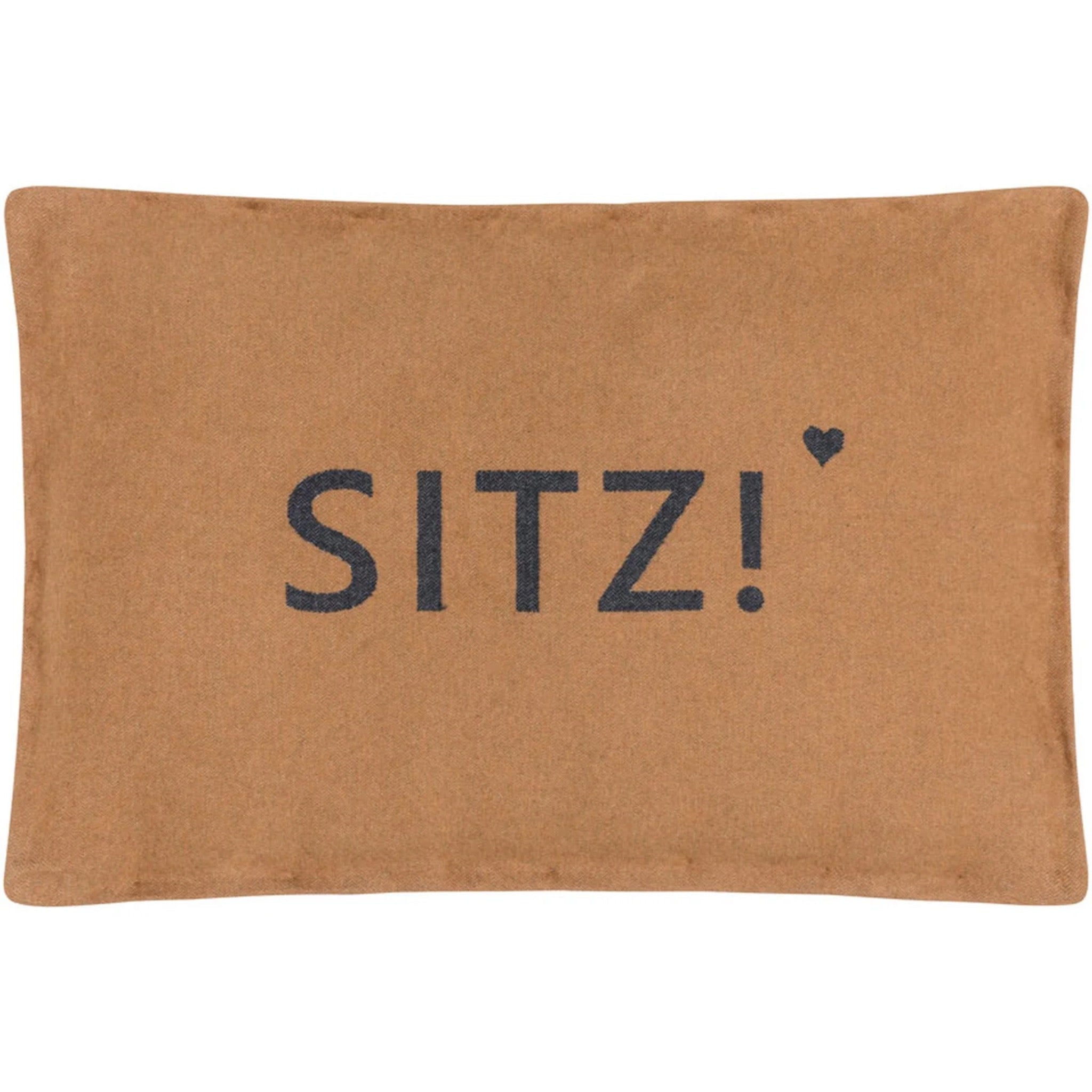 Hundekissen "Sitz!", Hundebett, Liegekissen, Anthrazit