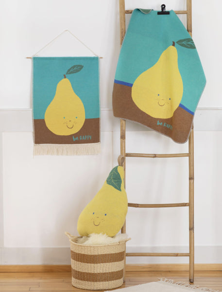 Juwel Kinder-Kissen "Birne", Kuschelkissen, Gelb