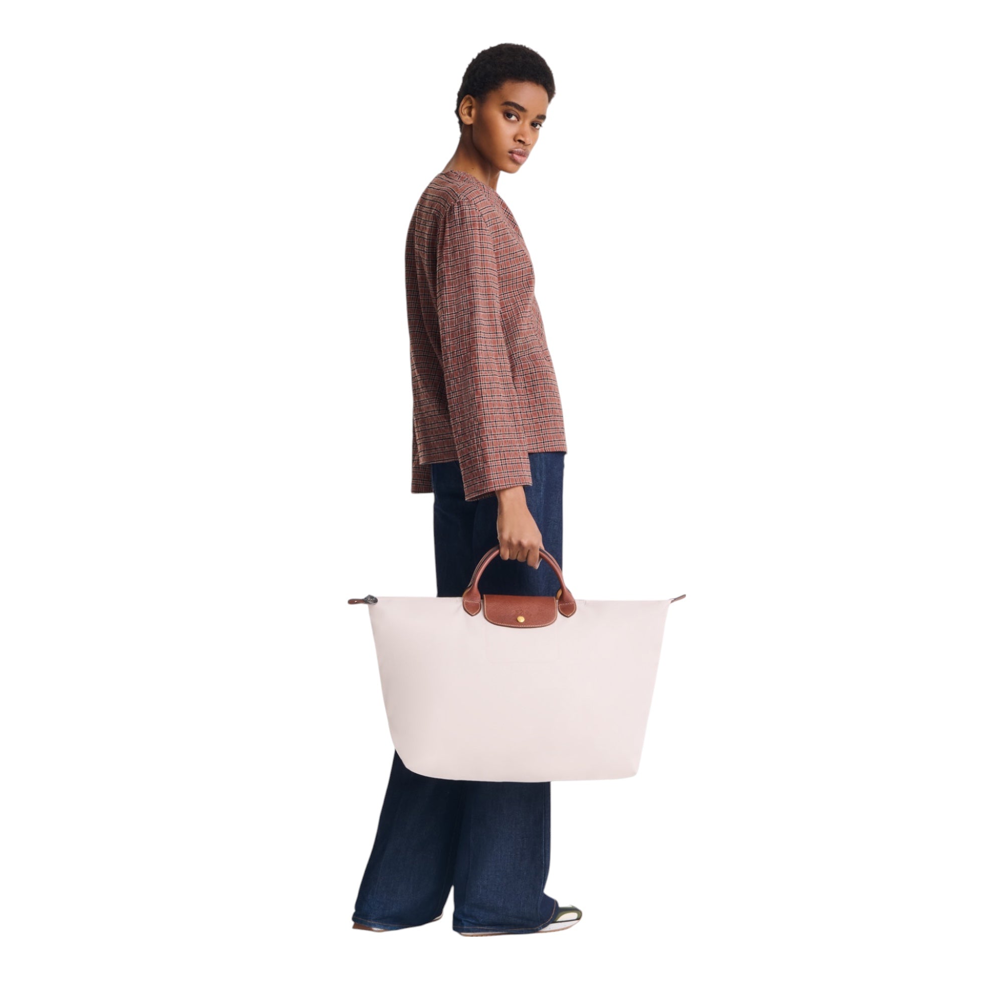Longchamp Le Pliage Reisetasche, Weekender L, Papier (Hellbeige)