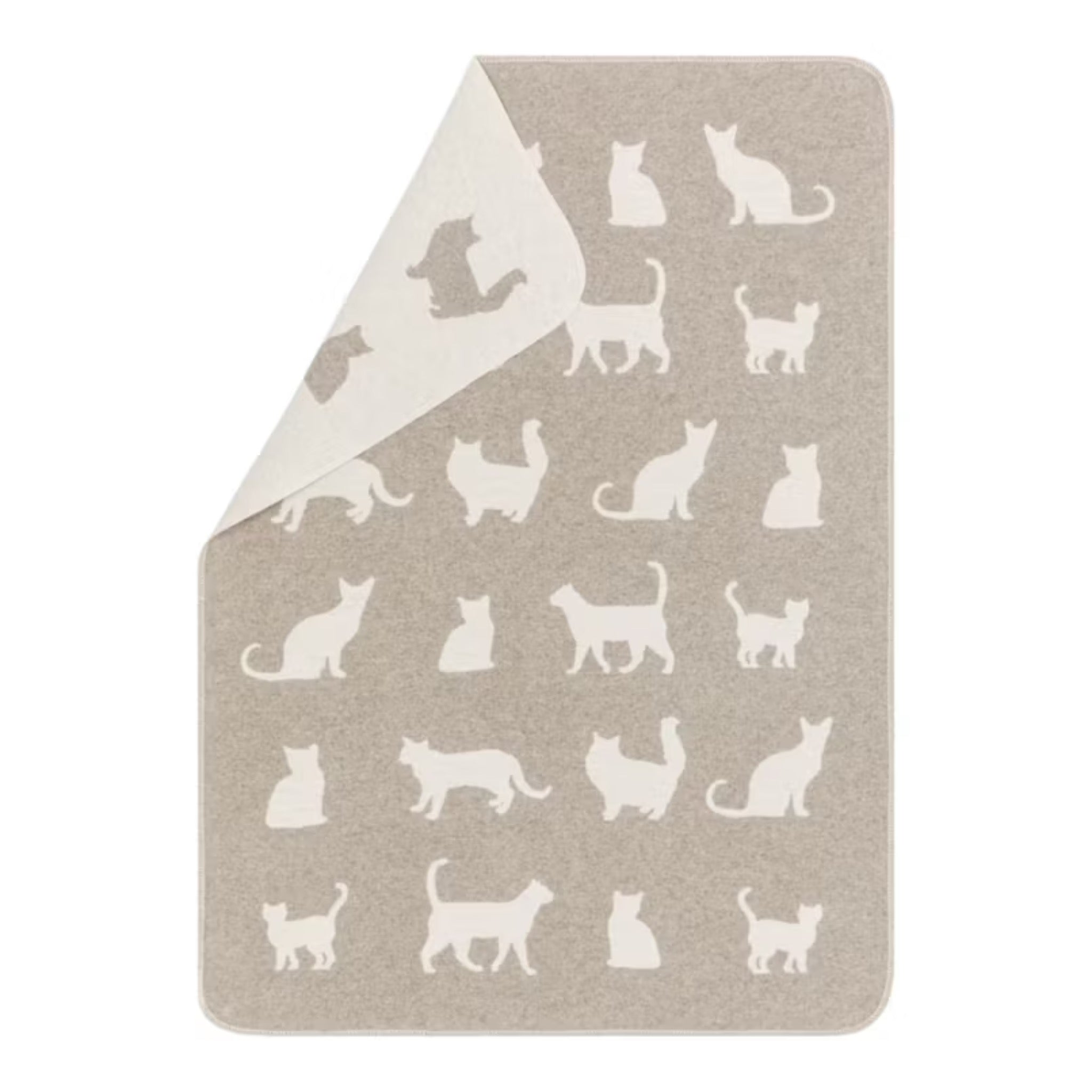 Haustierdecke "Katzensilhoutten", Kuscheldecke, Beige