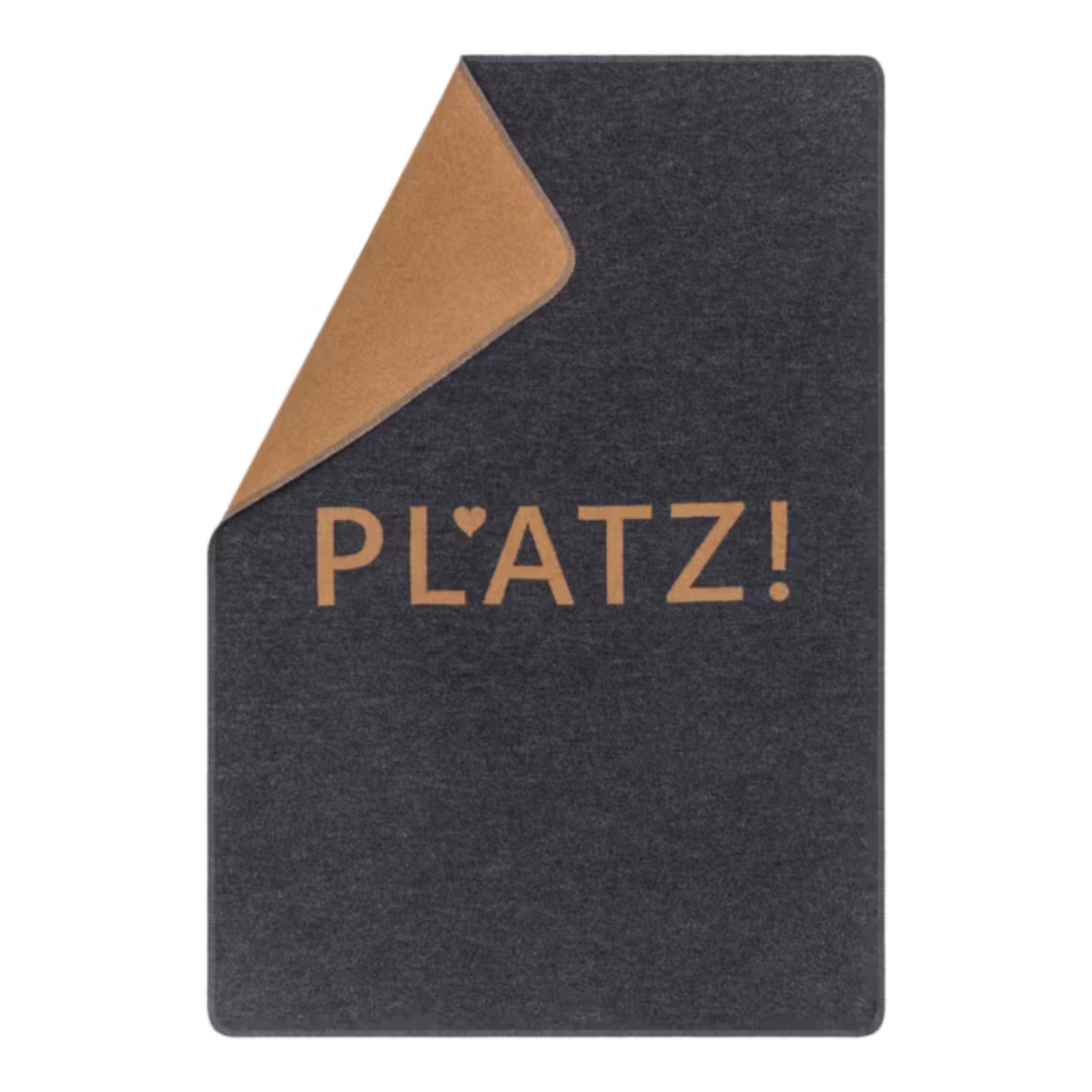 Haustierdecke "Platz!", Kuscheldecke, Anthrazit