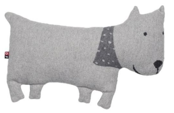 Juwel Kinder-Kissen "Hund", Kuschelkissen, Grau